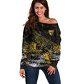 Hawthorn Hawks Off Shoulder Sweater Urban Graffiti Street Art - Bold Abstract Spray Paint