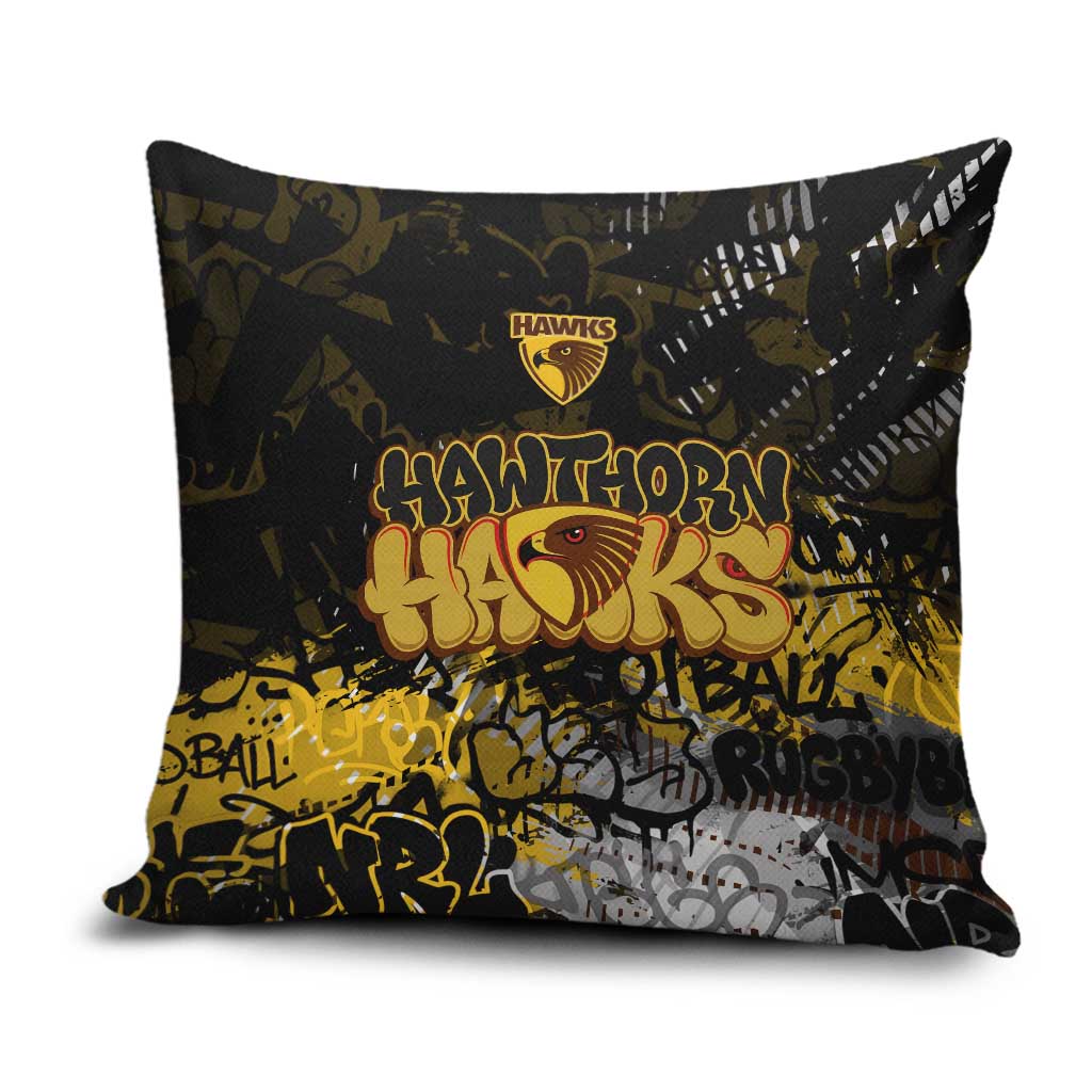 Hawthorn Hawks Pillow Cover Urban Graffiti Street Art - Bold Abstract Spray Paint