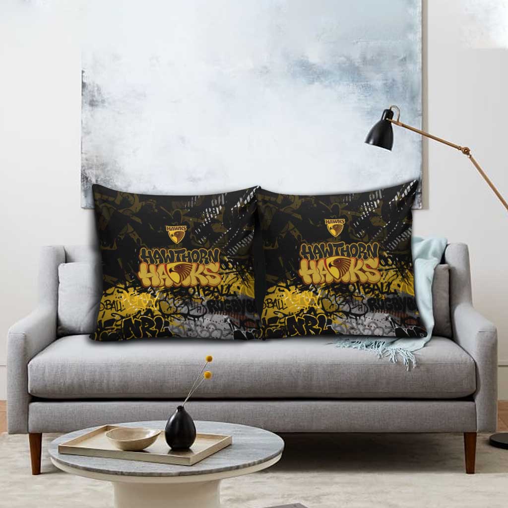 Hawthorn Hawks Pillow Cover Urban Graffiti Street Art - Bold Abstract Spray Paint