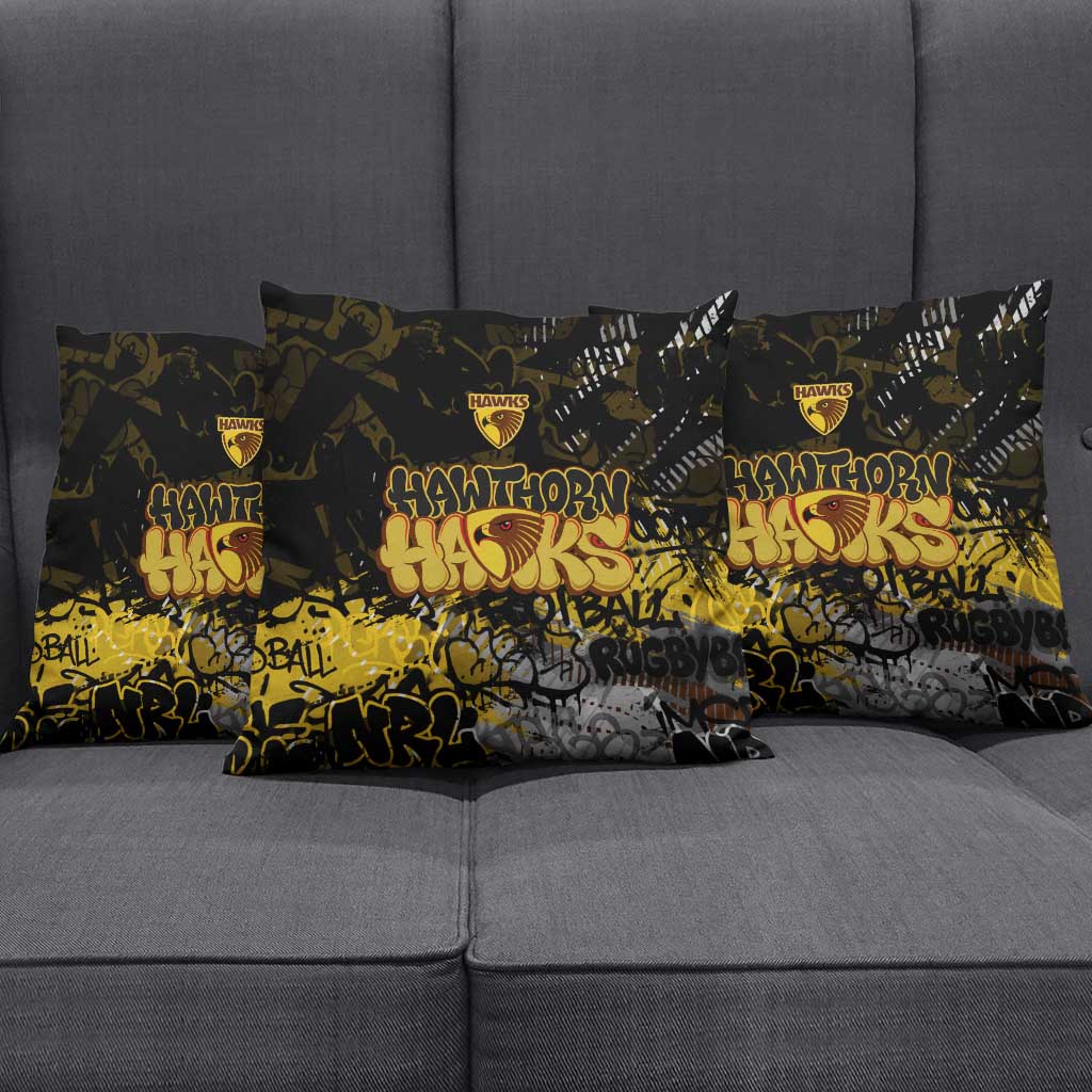 Hawthorn Hawks Pillow Cover Urban Graffiti Street Art - Bold Abstract Spray Paint