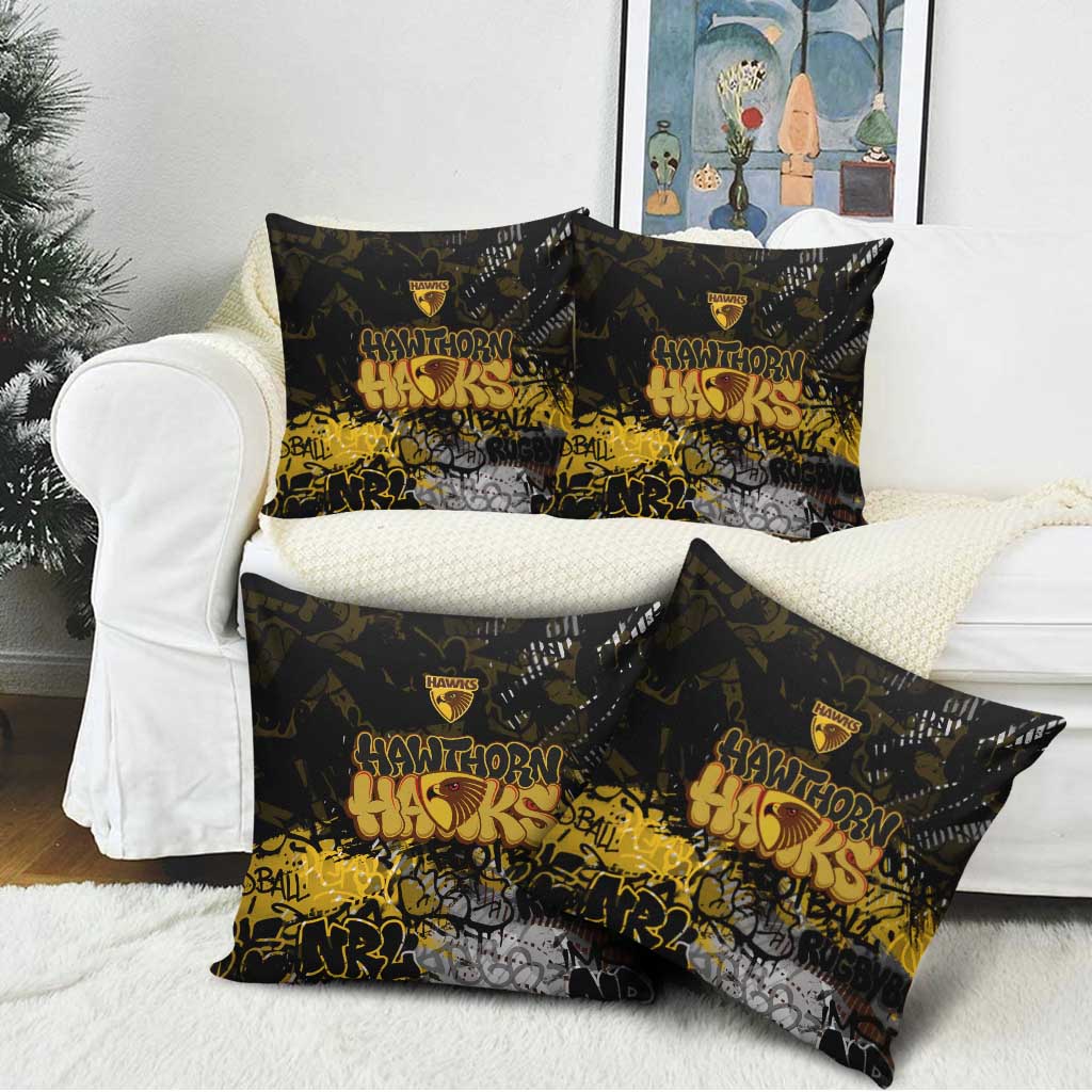 Hawthorn Hawks Pillow Cover Urban Graffiti Street Art - Bold Abstract Spray Paint