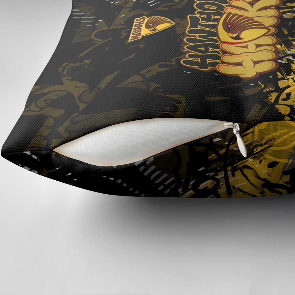 Hawthorn Hawks Pillow Cover Urban Graffiti Street Art - Bold Abstract Spray Paint