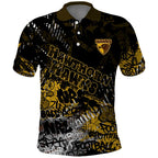 Hawthorn Hawks Polo Shirt Urban Graffiti Street Art - Bold Abstract Spray Paint