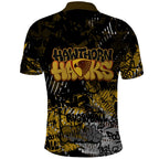 Hawthorn Hawks Polo Shirt Urban Graffiti Street Art - Bold Abstract Spray Paint