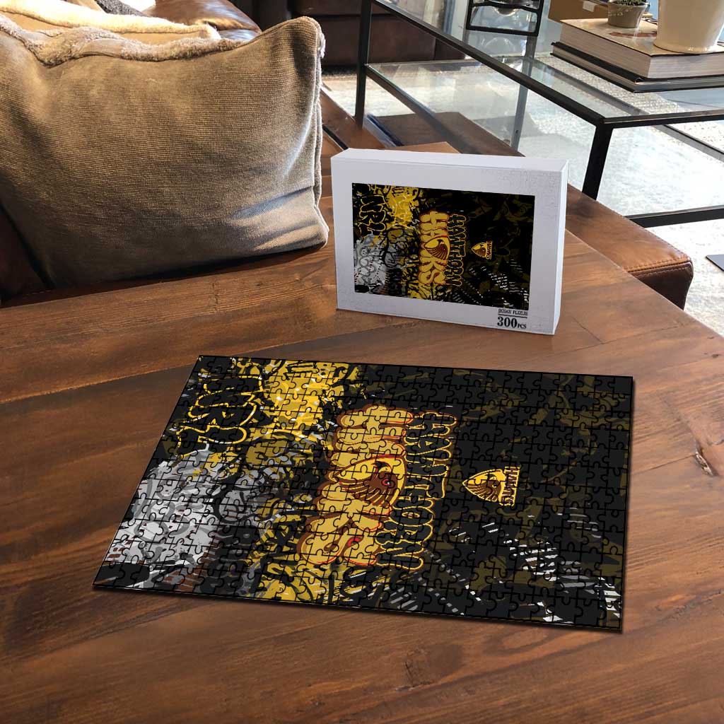 Hawthorn Hawks Puzzle Urban Graffiti Street Art - Bold Abstract Spray Paint