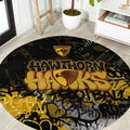 Hawthorn Hawks Round Carpet Urban Graffiti Street Art - Bold Abstract Spray Paint