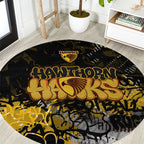 Hawthorn Hawks Round Carpet Urban Graffiti Street Art - Bold Abstract Spray Paint