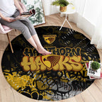 Hawthorn Hawks Round Carpet Urban Graffiti Street Art - Bold Abstract Spray Paint