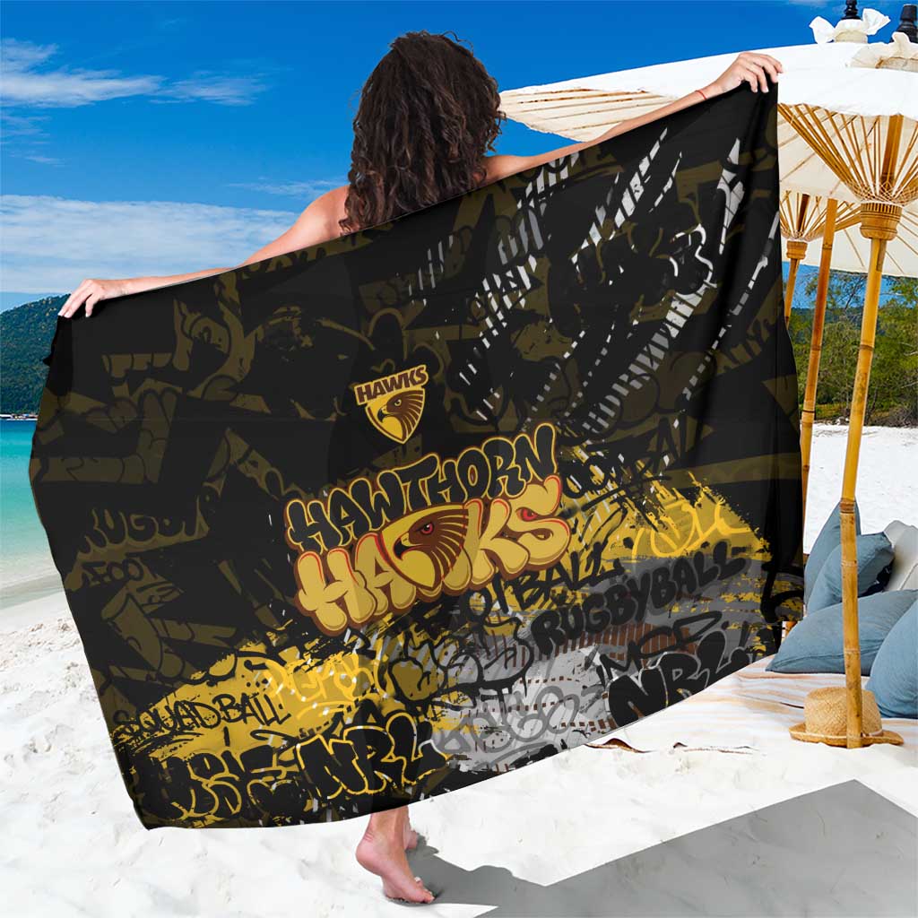 Hawthorn Hawks Sarong Urban Graffiti Street Art - Bold Abstract Spray Paint