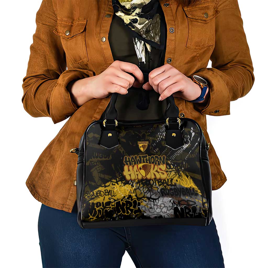 Hawthorn Hawks Shoulder Handbag Urban Graffiti Street Art - Bold Abstract Spray Paint
