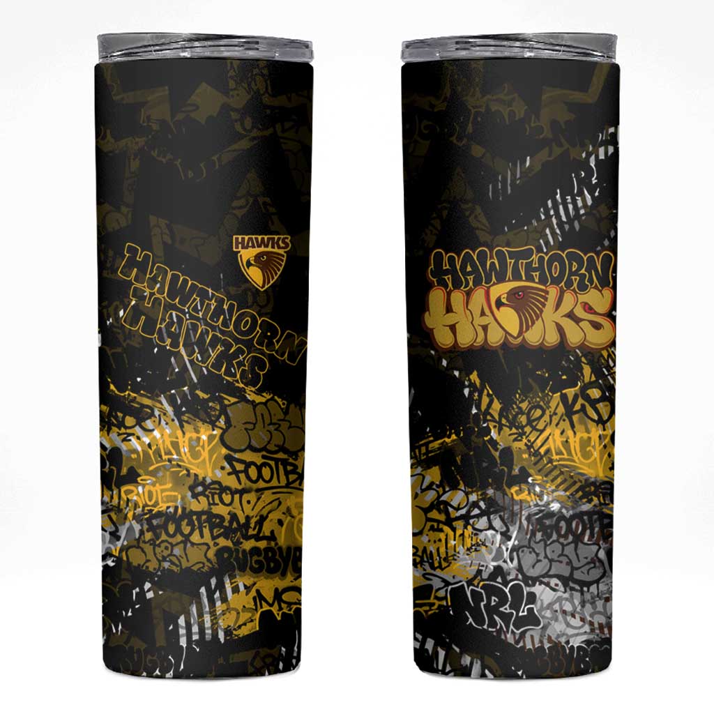 Hawthorn Hawks Skinny Tumbler Urban Graffiti Street Art - Bold Abstract Spray Paint