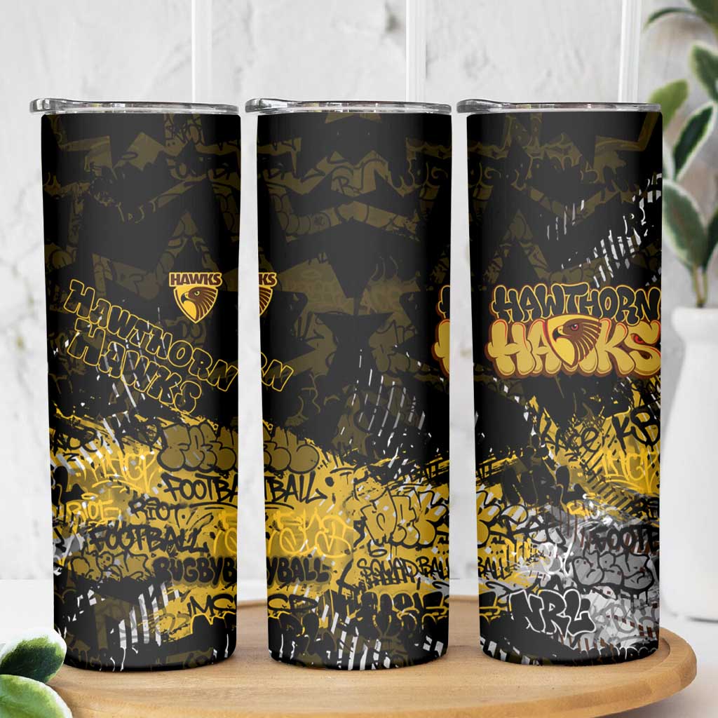 Hawthorn Hawks Skinny Tumbler Urban Graffiti Street Art - Bold Abstract Spray Paint
