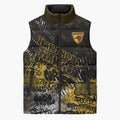 Hawthorn Hawks Sleeveless Puffer Jacket Urban Graffiti Street Art - Bold Abstract Spray Paint