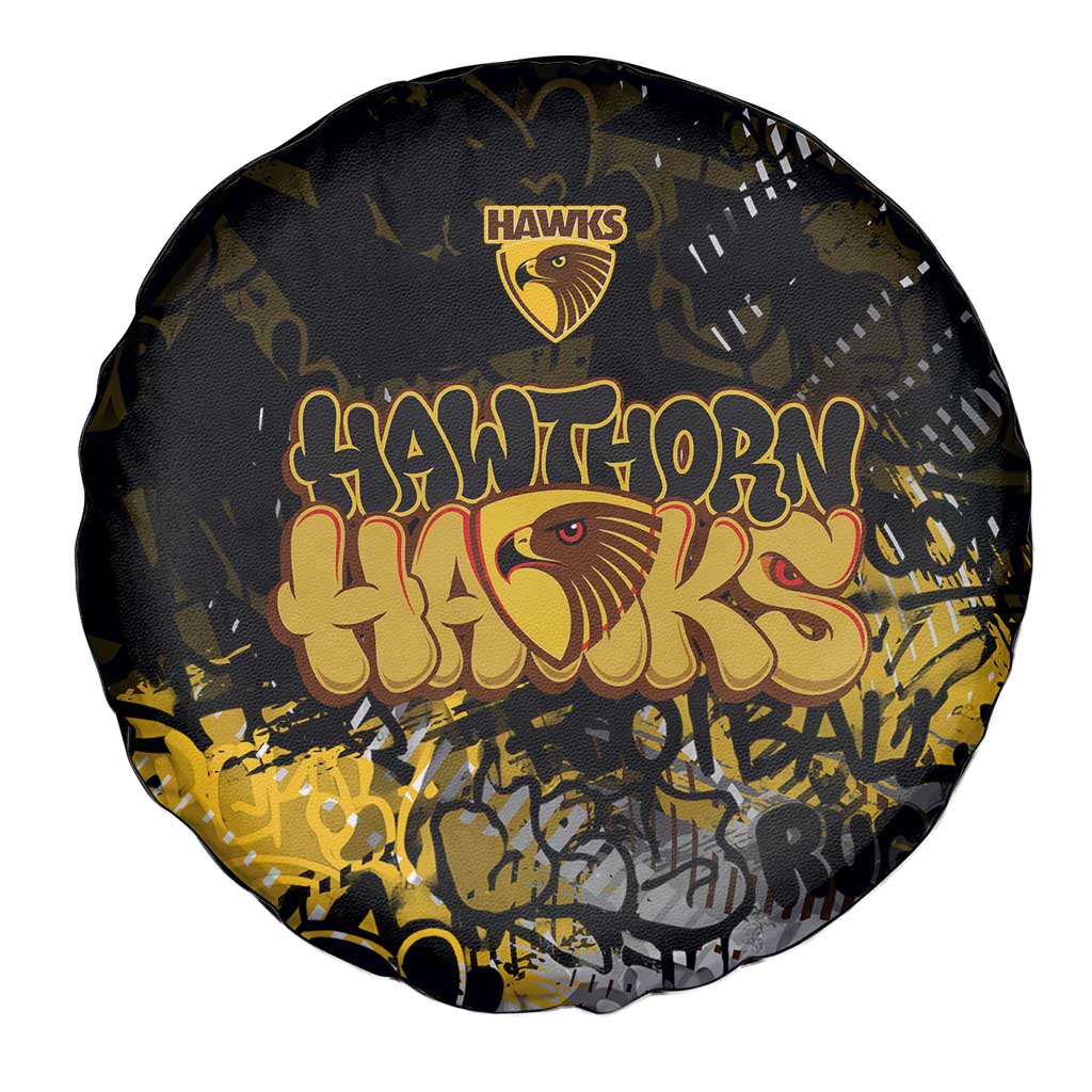 Hawthorn Hawks Spare Tire Cover Urban Graffiti Street Art - Bold Abstract Spray Paint