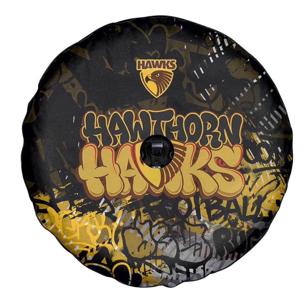 Hawthorn Hawks Spare Tire Cover Urban Graffiti Street Art - Bold Abstract Spray Paint