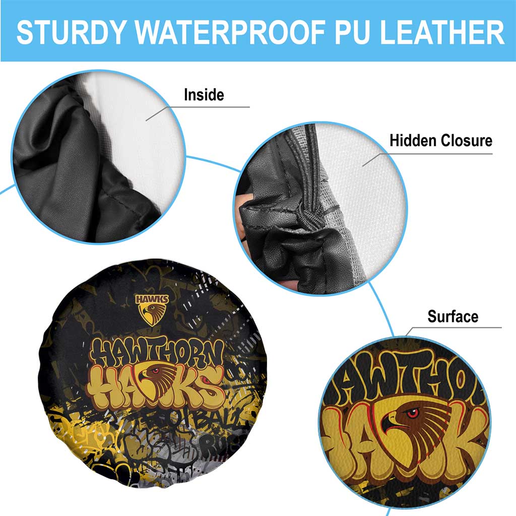 Hawthorn Hawks Spare Tire Cover Urban Graffiti Street Art - Bold Abstract Spray Paint