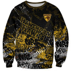 Hawthorn Hawks Sweatshirt Urban Graffiti Street Art - Bold Abstract Spray Paint