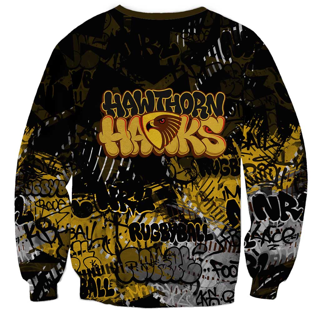 Hawthorn Hawks Sweatshirt Urban Graffiti Street Art - Bold Abstract Spray Paint