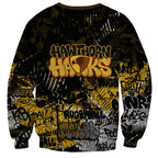 Hawthorn Hawks Sweatshirt Urban Graffiti Street Art - Bold Abstract Spray Paint