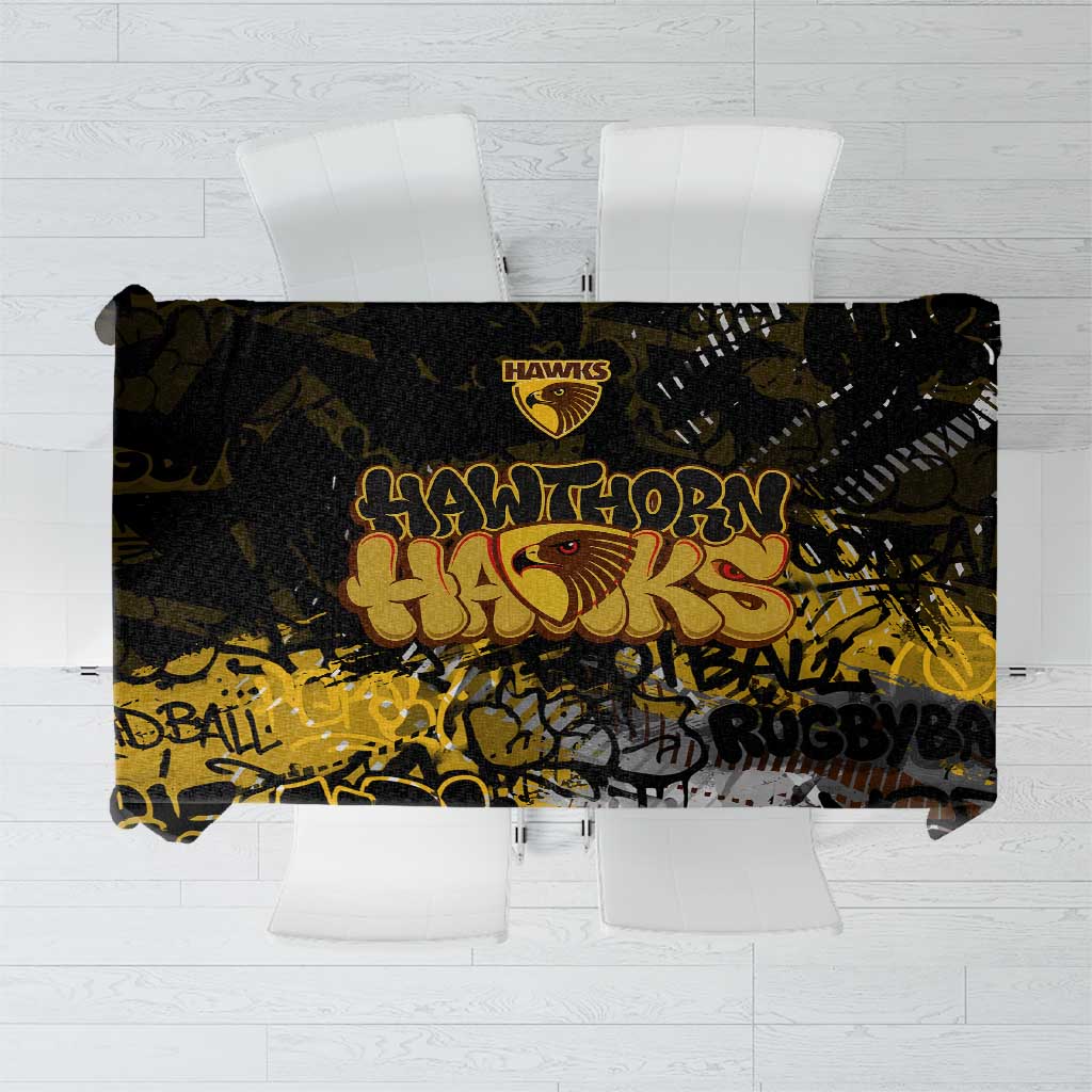 Hawthorn Hawks Tablecloth Urban Graffiti Street Art - Bold Abstract Spray Paint