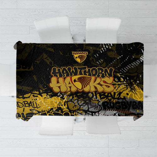 Hawthorn Hawks Tablecloth Urban Graffiti Street Art - Bold Abstract Spray Paint