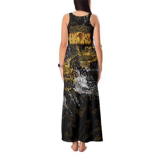 Hawthorn Hawks Tank Maxi Dress Urban Graffiti Street Art - Bold Abstract Spray Paint
