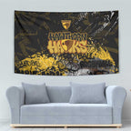Hawthorn Hawks Tapestry Urban Graffiti Street Art - Bold Abstract Spray Paint