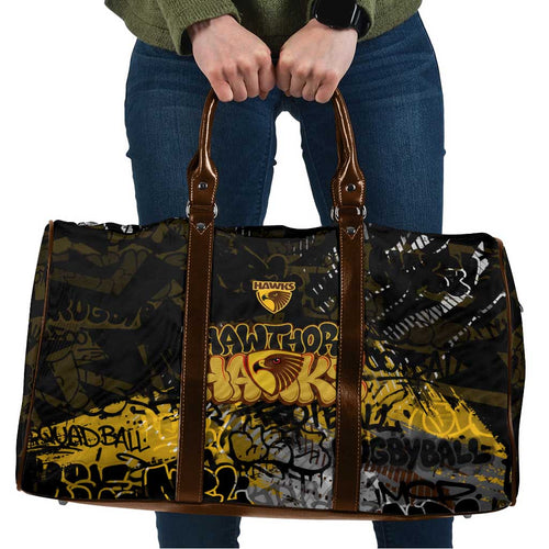 Hawthorn Hawks Travel Bag Urban Graffiti Street Art - Bold Abstract Spray Paint