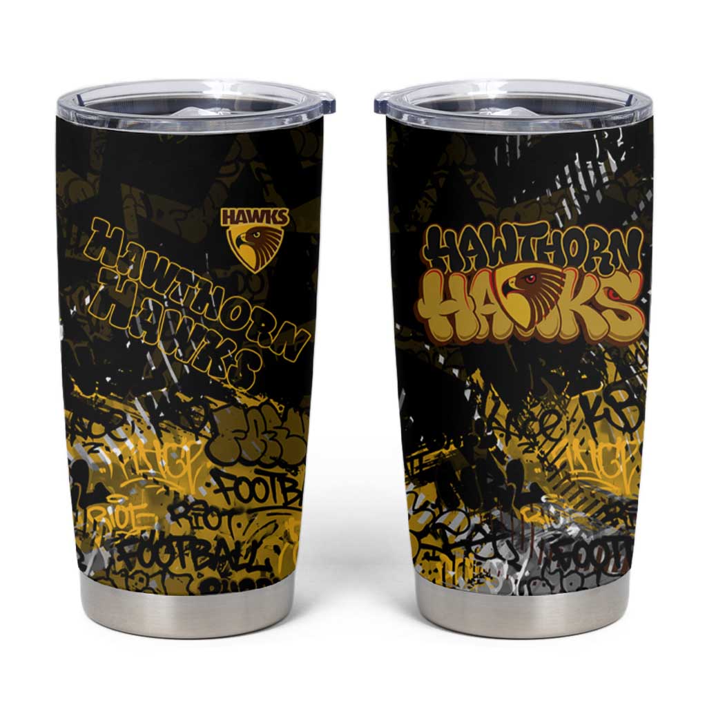 Hawthorn Hawks Tumbler Cup Urban Graffiti Street Art - Bold Abstract Spray Paint