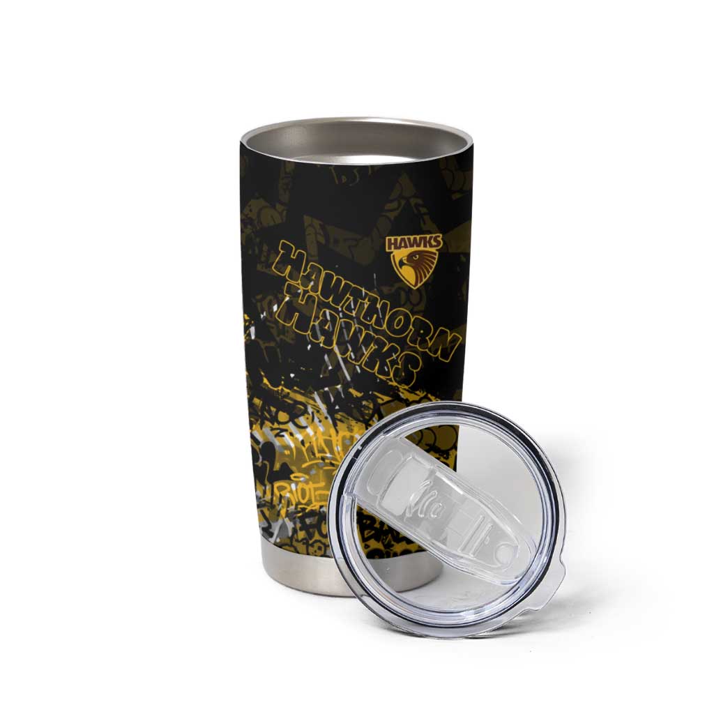 Hawthorn Hawks Tumbler Cup Urban Graffiti Street Art - Bold Abstract Spray Paint