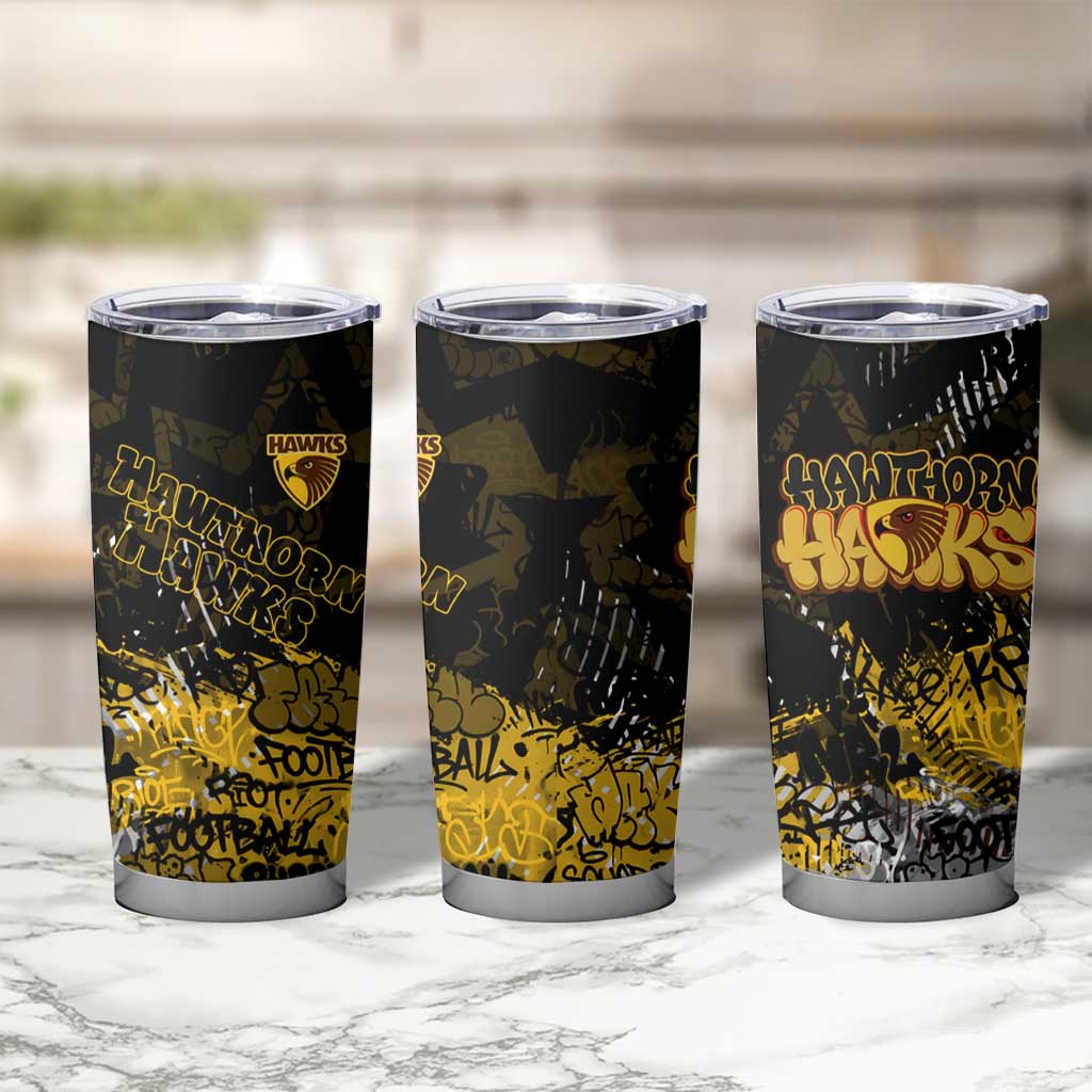 Hawthorn Hawks Tumbler Cup Urban Graffiti Street Art - Bold Abstract Spray Paint