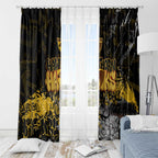 Hawthorn Hawks Window Curtain Urban Graffiti Street Art - Bold Abstract Spray Paint