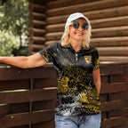 Hawthorn Hawks Women Polo Shirt Urban Graffiti Street Art - Bold Abstract Spray Paint