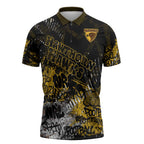 Hawthorn Hawks Zipper Polo Shirt Urban Graffiti Street Art - Bold Abstract Spray Paint