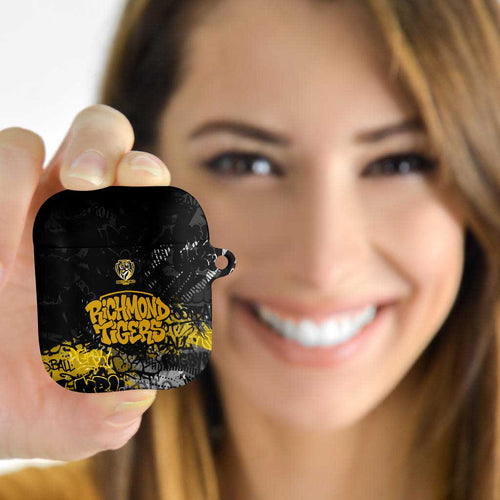 Richmond Tigers AirPods Case Urban Graffiti Street Art - Bold Abstract Spray Paint