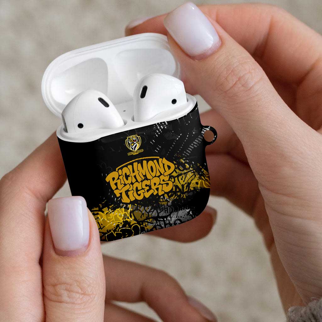 Richmond Tigers AirPods Case Urban Graffiti Street Art - Bold Abstract Spray Paint