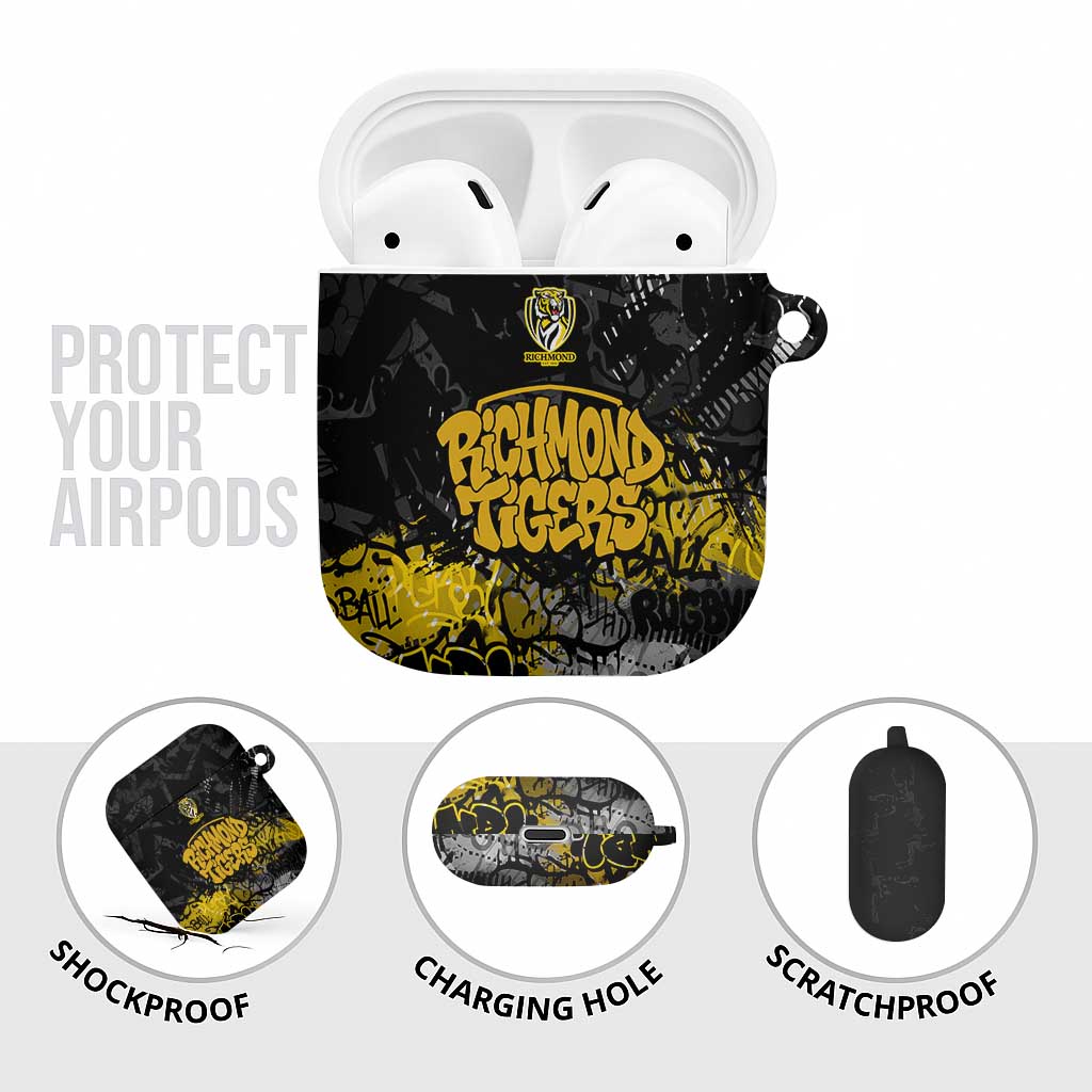 Richmond Tigers AirPods Case Urban Graffiti Street Art - Bold Abstract Spray Paint