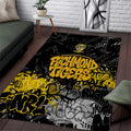 Richmond Tigers Area Rug Urban Graffiti Street Art - Bold Abstract Spray Paint