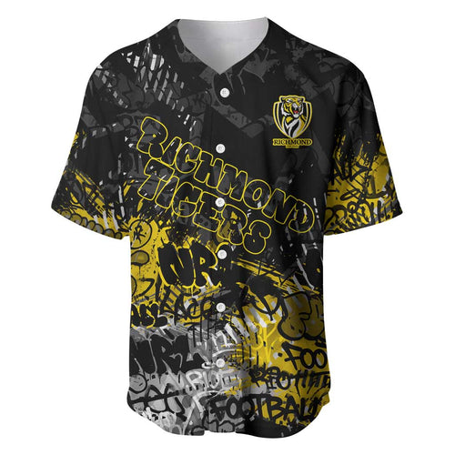 Richmond Tigers Baseball Jersey Urban Graffiti Street Art - Bold Abstract Spray Paint