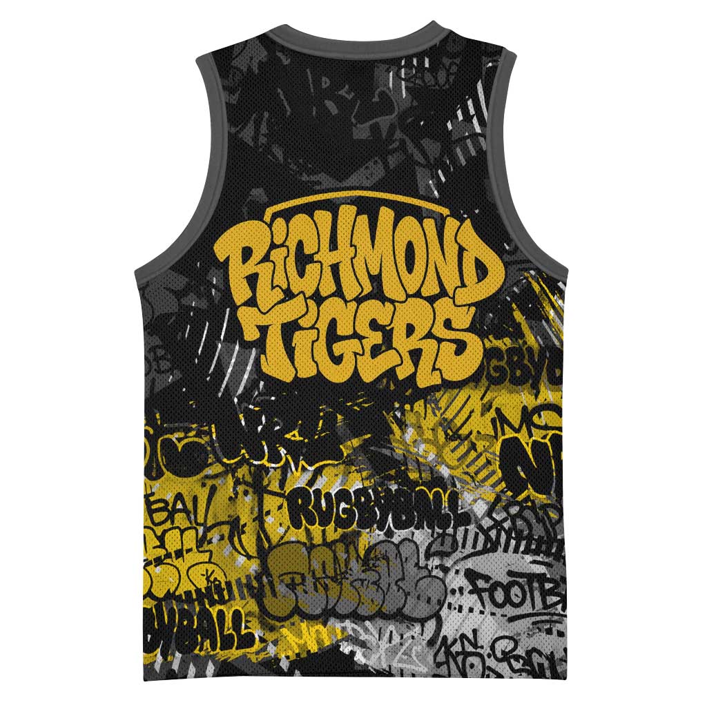 Richmond Tigers Basketball Jersey Urban Graffiti Street Art - Bold Abstract Spray Paint