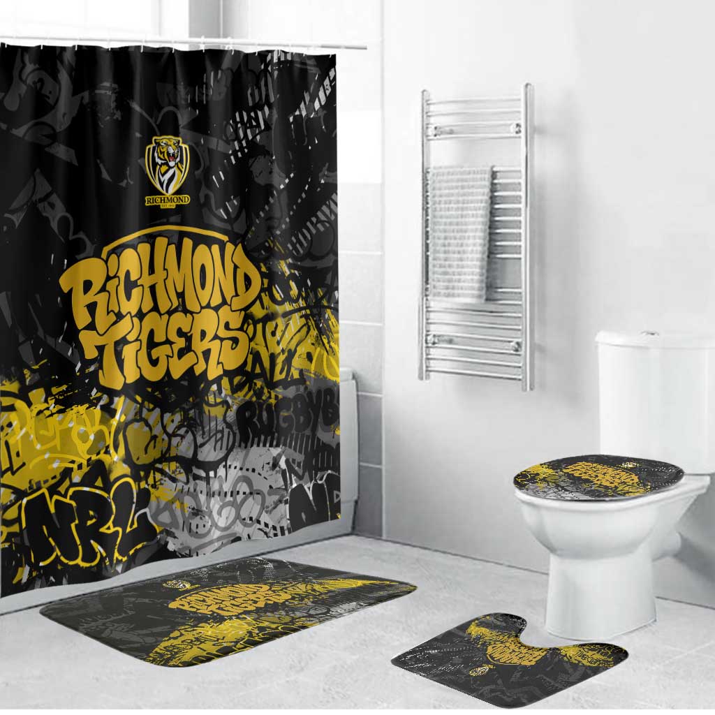 Richmond Tigers Bathroom Set Urban Graffiti Street Art - Bold Abstract Spray Paint