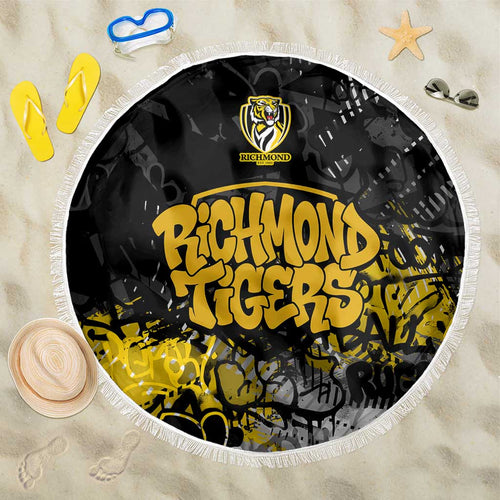 Richmond Tigers Beach Blanket Urban Graffiti Street Art - Bold Abstract Spray Paint