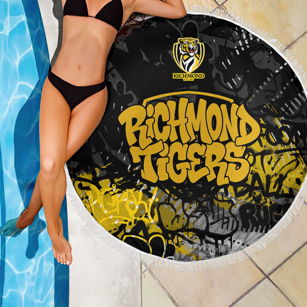 Richmond Tigers Beach Blanket Urban Graffiti Street Art - Bold Abstract Spray Paint