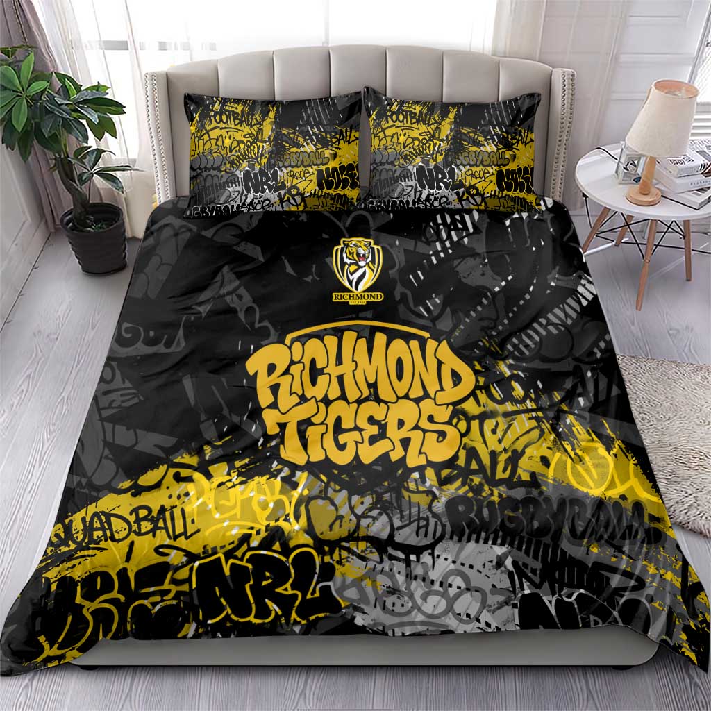 Richmond Tigers Bedding Set Urban Graffiti Street Art - Bold Abstract Spray Paint