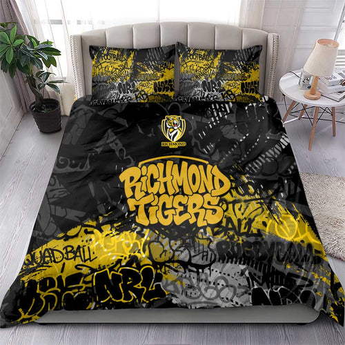 Richmond Tigers Bedding Set Urban Graffiti Street Art - Bold Abstract Spray Paint