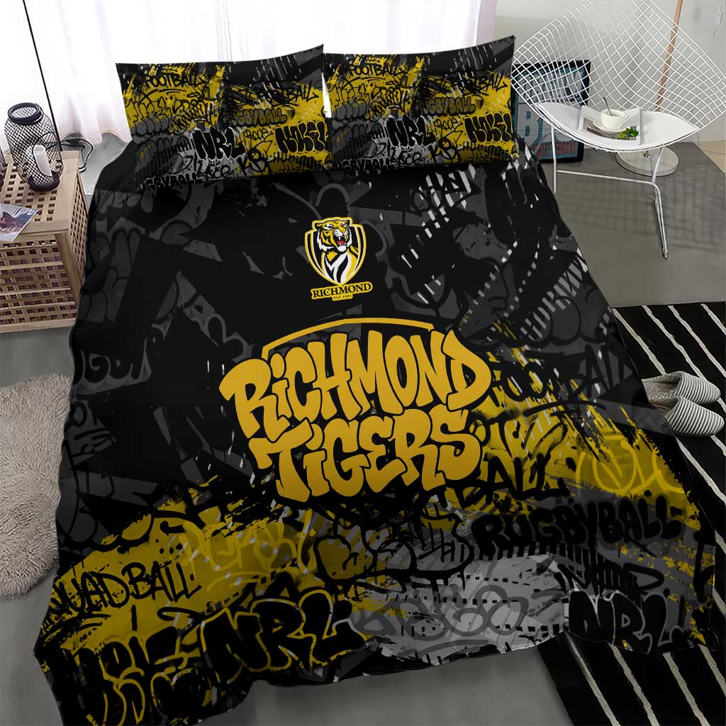 Richmond Tigers Bedding Set Urban Graffiti Street Art - Bold Abstract Spray Paint