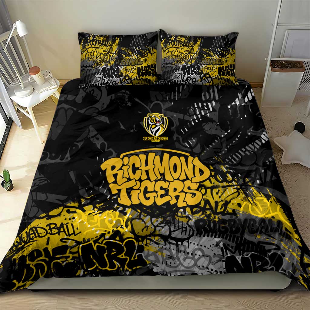 Richmond Tigers Bedding Set Urban Graffiti Street Art - Bold Abstract Spray Paint