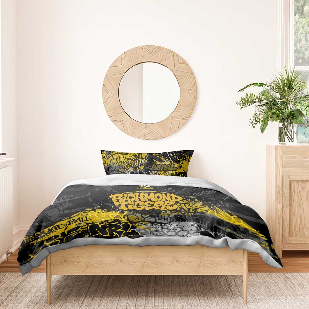 Richmond Tigers Bedding Set Urban Graffiti Street Art - Bold Abstract Spray Paint