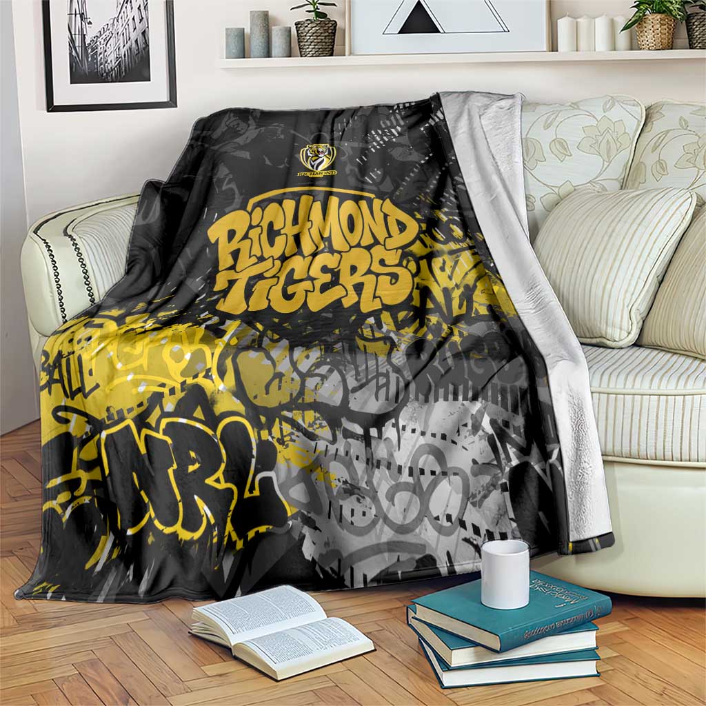 Richmond Tigers Blanket Urban Graffiti Street Art - Bold Abstract Spray Paint