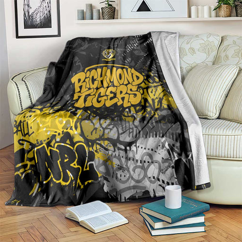 Richmond Tigers Blanket Urban Graffiti Street Art - Bold Abstract Spray Paint